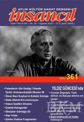 İnsancıl Aylık Kültür Sanat Dergisi Sayı: 361 Ağustos 2020 - 1