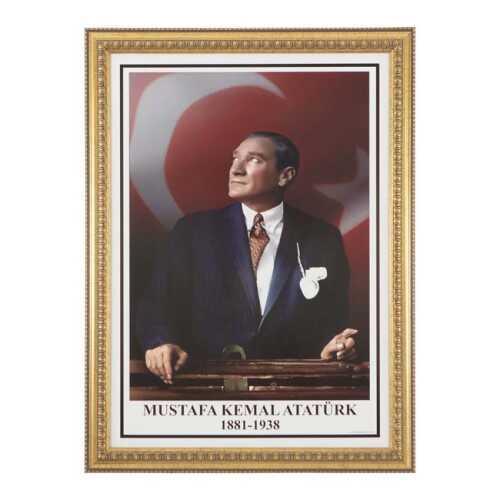 Interpano 50x70 Varaklı Çerçeve Duvara Monte Atatürk Portresi 026