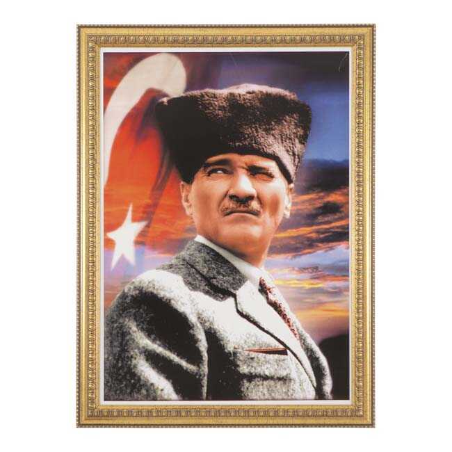 Interpano 50x70 Varaklı Çerçeve Duvara Monte Atatürk Portresi 029