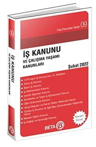 İş Kanunu ve Çalışma Yaşamı Kanunları Şubat 2022 - Beta Yayınevi
