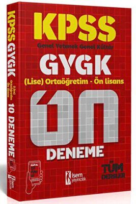 2024 KPSS GYGK Ortaöğretim Ön Lisans 10 Deneme Dijital Çözümlü - 1