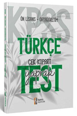 İSEM Yayıncılık KPSS Ortaöğretim Ön Lisans Türkçe Çek Kopart Yaprak Test - 1
