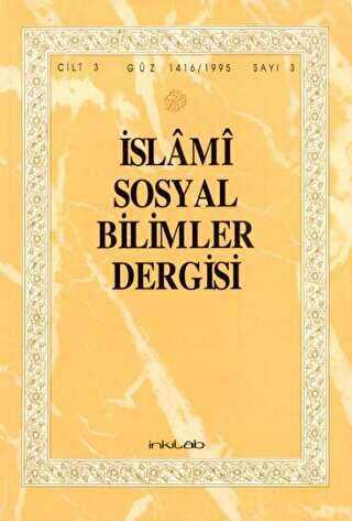 İslami Sosyal Bilimler Dergisi - Cilt 3 - Güz 1965 - Sayı 3