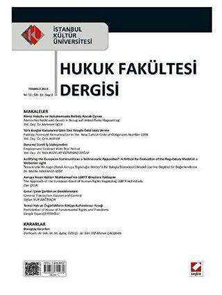 İstanbul Kültür Üniversitesi Hukuk Fakültesi Dergisi Cilt: 11 - Sayı: 2 Temmuz 2012