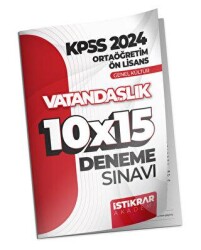 İstikrar Akademi KPSS 2024 Ortaöğretim-Ön Lisans Genel Kültür Vatandaşlık 10x15 Deneme Sınavı - İstikrar Akademi