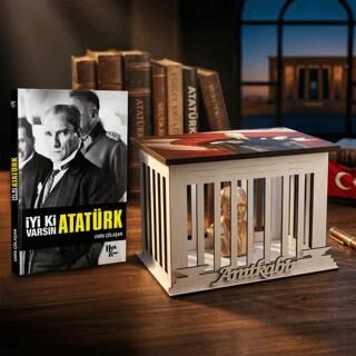İyi ki Varsın Atatürk ve Atatürk Büstlü Ahşap Anıtkabir Işıklı Maket - 1