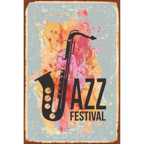 Jazz Festival Retro Vintage Ahşap Poster