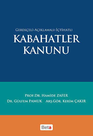 Kabahatler Kanunu - Beta Yayınevi