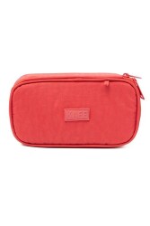 Kaff 01110 Krinkıl Kumaş Yıkanabilir Çift Bölmeli Gözlü Kalemlik Kalem Kutusu - Somon - 3