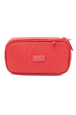 Kaff 01110 Krinkıl Kumaş Yıkanabilir Çift Bölmeli Gözlü Kalemlik Kalem Kutusu - Somon - 3