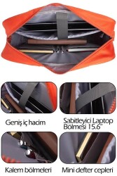 Kaff Unisex 15.6`` Suya ve Darbeye Dayanıklı Fonksiyonel Bilgisayar Çantası - Bordo - 3