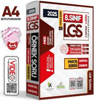Karakutu Yayın 2025 8. Sınıf LGS Mayıs Ayı MEB Örnek Soru Tıpkı Basım 4lü Sarmal Deneme Paketi Video-PDF Çözümlü - 1