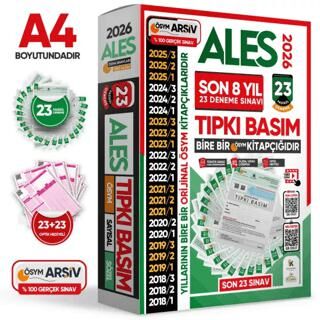 2026 ALES ÖSYM Tıpkı Basım EN EKONOMİK Çıkmış Soru 23lü Deneme Paketi Video-PDF Çözüm Türkiye Geneli - 1