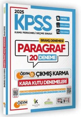 Karakutu Yayın 2025 KPSS Ön Lisans Paragraf ÖSYM Soru Havuzu 20li Çıkmış Dijital Çözümlü Deneme Sınavı - 1