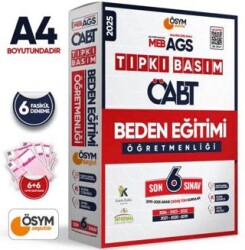 2025 MEB - AGS ÖABT Beden Eğitimi Öğretmenliği ÖSYM Tıpkı Basım 6lı Deneme Paketi Dijital Çözümlü - Karakutu Yayın