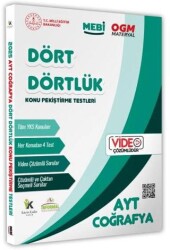 Karakutu Yayın 2025 YKS-AYT MEBİ-OGM Dört Dörtlük Coğrafya Pekiştirme Testi Soru Bankası Video Çözümlü - Karakutu Yayın