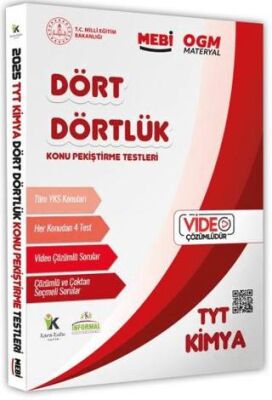 İnformal Yayınları 2026 YKS-TYT MEBİ-OGM Dört Dörtlük Kimya Pekiştirme Testi Soru Bankası Video Çözümlü - 1