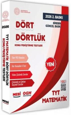 Karakutu Yayın 2026 YKS-TYT MEBİ-OGM Dört Dörtlük Matematik Pekiştirme Testi Soru Bankası Video Çözümlü - 1