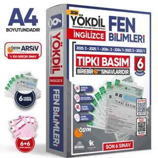 2026 YÖKDİL İngilizce FEN BİLİMLERİ ÖSYM Çıkmış Soru Tıpkı Basım Deneme Paketi 6lı Türkiye Geneli - 1