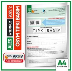 Karakutu Yayın ALES 2025-2 ÖSYM Tıpkı Basım Çıkmış Soru Deneme Kitapçığı Video-PDF Çözümlü Türkiye Geneli - Karakutu Yayın