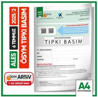Karakutu Yayın ALES 2025-2 ÖSYM Tıpkı Basım Çıkmış Soru Deneme Kitapçığı Video-PDF Çözümlü Türkiye Geneli - 1