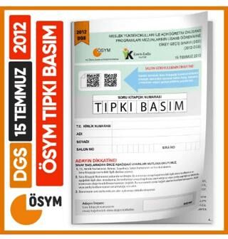 Karakutu Yayın DGS ÖSYM Tıpkı Basım Çıkmış Soru Deneme Kitapçığı Yeni Baskı Türkiye Geneli Dijital Çözümlü - 1