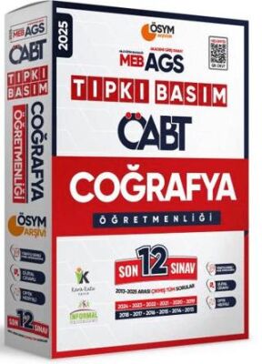 2025 MEB-AGS ÖABT Coğrafya Öğretmenliği ÖSYM Tıpkı Basım 12lİ Deneme Paketi Dijital Çözümlü - 1
