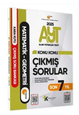 Karakutu Yayın 2025 YKS-AYT Matematik-Geometri Karakutu Konu Konu Çıkmış Soru Bankası ÖSYM Son 7 Yıl D. Çözümlü - 1
