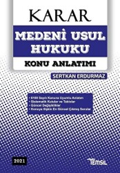 Karar Medeni Usul Hukuku Konu Anlatımı 2021 - Temsil Kitap