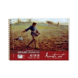 Karatis Art 120Gr A5 30 Yaprak Spiralli Çizim Blok - Keskin Color