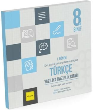 Kare Yayınları 8. Sınıf LGS 1. Dönem Türkçe Yazılıya Hazırlık Kitabı - 1