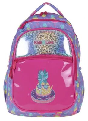 Kaukko Kids&Love Ananas Sırt Çantası Rugan Hologram - 1