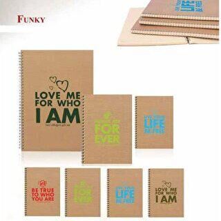 Funky Sert Kapak 100 Yaprak Çizgili Defter Keskin Color - 1