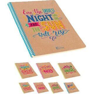 Doodles Sert Kapak 100 Yaprak Kareli Defter Keskin Color - 1