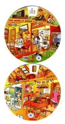 Kelime Çarkı - Ev ve Ev Eşyaları İngilizce, İspanyolca, Almanca, Fransızca, İtalyanca - 1