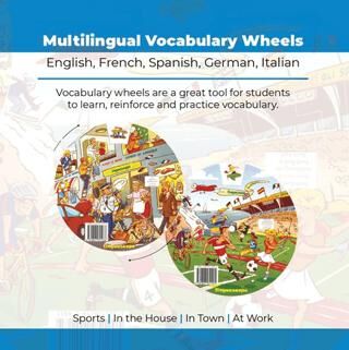 Kelime Çarkları Seti - 5 Dilde Temel Kelimeler İngilizce, Almanca, İspanyolca, Fransızca, İtalyanca Multilingual Vocabulary Wheels - 1