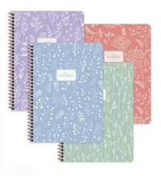 Keskin 16.5x22.5 80 Yaprak Düz Karton Kapak Spiralli Pastel Flora Defter - Keskin Color