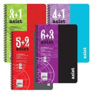 Keskin A4 6+3 x 25=225 Yp.Ayraçlı PP Kapak Asist Defter - 1