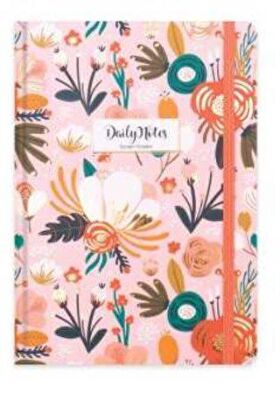 Keskin A5 80 Yaprak Düz Sert Kapak Ciltli Daily Notes Garden Flowers -Pembe 410266-99 - 1