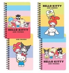 Keskin Color 140400-13 Hello Kitty and Friends A6 80 Yaprak Çizgili Spiralli Bloknot - Keskin Color