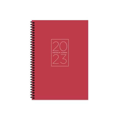 Keskin Color 17x24 Spiralli Haftalık Ajanda - Kırmızı 2024