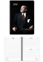 Keskin Color 2026 - 17x24 Atatürk Günlük Spiralli Ajanda - Cumhurbaşkanı - Keskin Color
