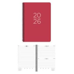 Keskin Color 2026 - 17x24 Spiralli Günlük Ajanda - Kırmızı - Keskin Color