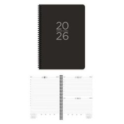 Keskin Color 2026 - 17x24 Spiralli Günlük Ajanda - Siyah - Keskin Color
