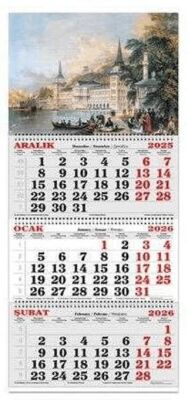 Keskin Color 2026 - 3 Aylik Spiralli Jumbo Denizci Takvim - Gravur - 1