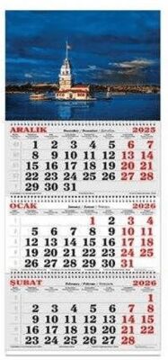 Keskin Color 2026 - 3 Aylik Spiralli Jumbo Denizci Takvim - Istanbul - 1