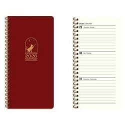 Keskin Color 2026 - 8x16 Haftalık Spiralli Cep Ajandası - Bordo - Keskin Color