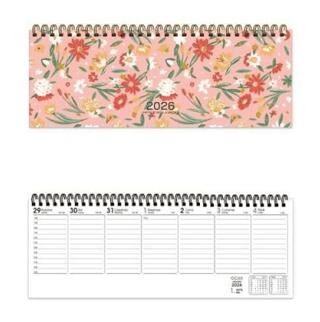 Keskin Color 2026 - AJ - 65 12x33,5 Spiralli Haftalık Masa Ajandası - Çiçek - 1