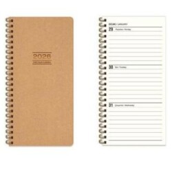 Keskin Color 2026 - AJ - 73 8x16 Haftalık 12 Aylik Spriralli Kraft Cep Ajandası - Keskin Color