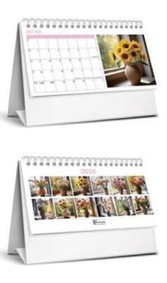 Keskin Color 2026 - MTK - 822 Karton Üçgen Masa Takvim - Çiçek - 1